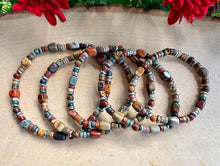 RED CREEK JASPER Bracelet with Silver, Natural Stone Gemstone, Crystal Stretch Bracelet, Unisex