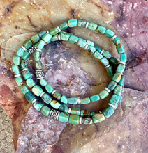 TURQUOISE SILVER BRACELET Green, Stretch, Minimalist, Beaded, Genuine, Crystal Natural Stone Gemstone, Small Bead
