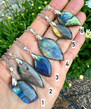 LABRADORITE PENDANT NECKLACE, Choice, 18" Silver Chain, Natural Flashy Stone, Gemstone Crystal