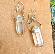 CLEAR QUARTZ Earrings, DT Faceted Points with Sterling Silver, Dangle Pair, Genuine Crystal Natural Stone Gemstone