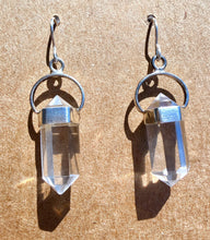 CLEAR QUARTZ Earrings, DT Faceted Points with Sterling Silver, Dangle Pair, Genuine Crystal Natural Stone Gemstone