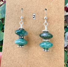 MOSS AGATE EARRINGS, Dangle, Choice, with Sterling Silver, Gemstone Crystal Stone Pair