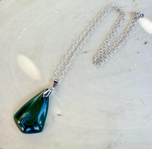 MALACHITE PENDANT Necklace, with 20" Sterling Silver Chain, Bull's Eye Banded Design, Natural Stone Crystal Gemstone