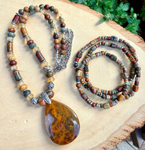 RED CREEK JASPER Bracelet with Silver, Natural Stone Gemstone, Crystal Stretch Bracelet, Unisex