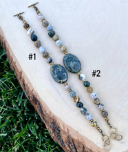 OCEAN JASPER BRACELET with Antiqued Brass, Choice, Adjustable Clasp 7"-8", Beaded Natural Stone Gemstone Crystal