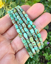 TURQUOISE SILVER BRACELET Green, Clasp, Minimalist, Beaded, Genuine, Crystal Natural Stone Gemstone, Small Bead