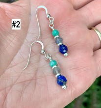 AMAZONITE EARRINGS with Lapis Lazuli & Labradorite, Silver Dangle, Genuine, Crystal Natural Stone Gemstone