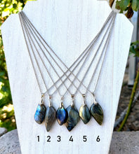 LABRADORITE PENDANT NECKLACE, Choice, 18" Silver Chain, Natural Flashy Stone, Gemstone Crystal
