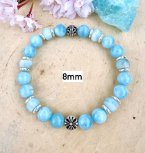 AQUAMARINE BRACELET, Choice, Stretch, Beaded, March birthstone, Genuine Gemstone Crystal, 4-8mm bead sizes