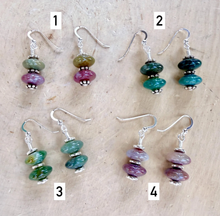 MOSS AGATE EARRINGS, Dangle, Choice, with Sterling Silver, Gemstone Crystal Stone Pair