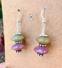 MOSS AGATE EARRINGS, Dangle, Choice, with Sterling Silver, Gemstone Crystal Stone Pair