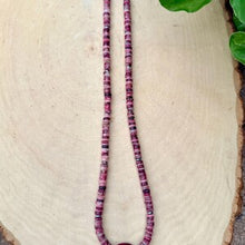 NORWEGIAN THULITE NECKLACE, 20", Natural Norway Pink Stone Heishi Gemstone Jewelry