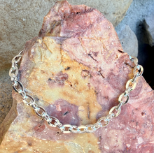 SILVER CHAIN BRACELET Oval Cable Square Plated Chain with Sterling Silver Lobster Clasp & Rings, Various Sizes