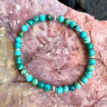 CHRYSOCOLLA BRACELET, AAA Arizona Gemstone, Stretch, Blue Green, Turquoise Colored Natural Stone Gemstone