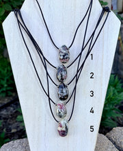 SWEDISH EUDIALYTE Pendant Necklace, Choice, Leather Cord, Sweden Natural Stone, Gemstone Crystal