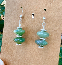 MOSS AGATE EARRINGS, Dangle, Choice, with Sterling Silver, Gemstone Crystal Stone Pair