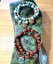 MAHOGANY OBSIDIAN BRACELET with Dog Paw Charm, Silver, Stretch, Gemstone Crystal Stone, Dog Lovers Gift