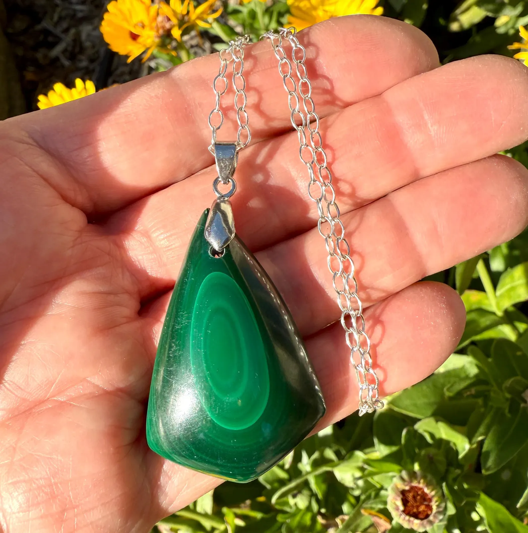 MALACHITE PENDANT Necklace, with 20