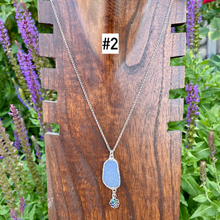AMETHYST DRUZY NECKLACE, Choice, Silver, Pendant, Gemstone, Heart, Celtic Knot, Blue-Grays, with Lapis Lazuli, Labradorite, Amazonite