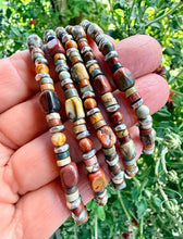 RED CREEK JASPER Bracelet with Silver, Natural Stone Gemstone, Crystal Stretch Bracelet, Unisex