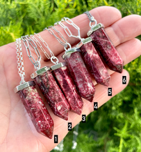 THULITE PENDANT NECKLACE, Norwegian, Sterling Silver Chain Choice, 16" - 18", Norway Natural Stone Gemstone Crystal