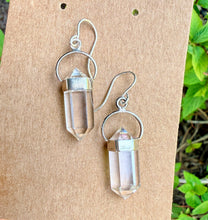 CLEAR QUARTZ Earrings, DT Faceted Points with Sterling Silver, Dangle Pair, Genuine Crystal Natural Stone Gemstone