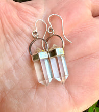 CLEAR QUARTZ Earrings, DT Faceted Points with Sterling Silver, Dangle Pair, Genuine Crystal Natural Stone Gemstone