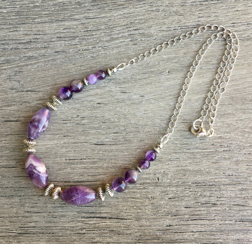 AMETHYST & SILVER NECKLACE, Choice 16