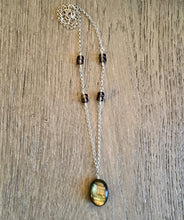 Flashy Labradorite, Smokey Quartz & Sterling Silver Necklace