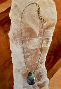 Shattuckite Pendant Necklace 14-16" or 16-18", choose your natural stone & size