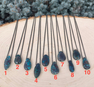 Shattuckite Pendant Necklace 14-16" or 16-18", choose your natural stone & size