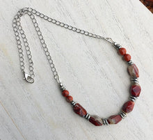 RED JASPER NECKLACE with Silver 16"-24", Beaded, Natural Stone Crystal Gemstone