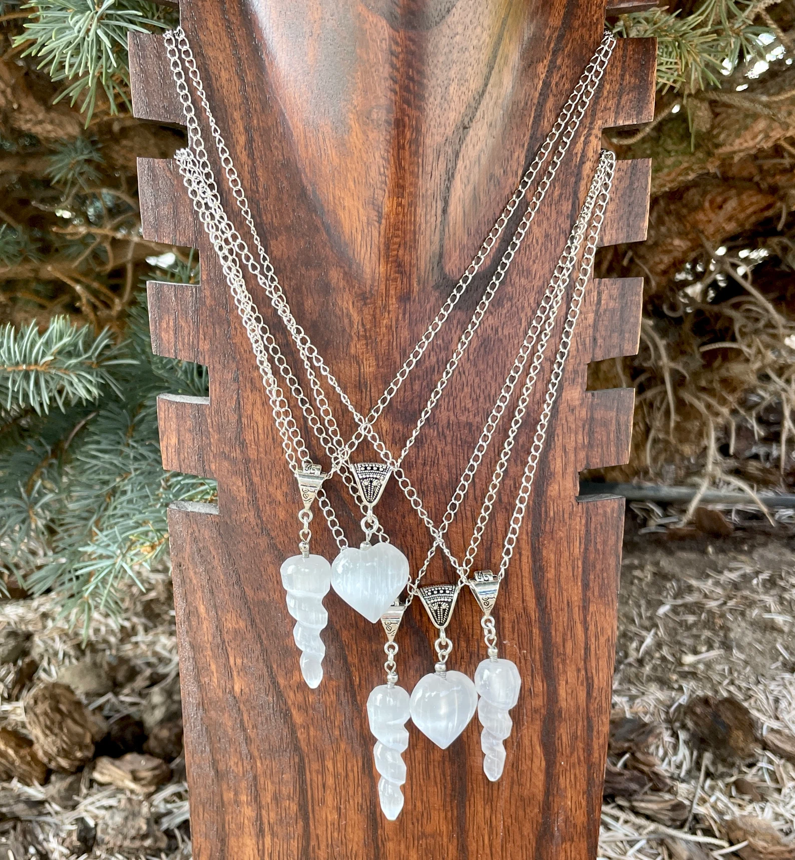 Boho sales crystal necklace