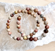 HIDDEN VALLEY JASPER Bracelets, Choice, Gold or Silver, Beaded Stretch, natural stone from Idaho natural stone